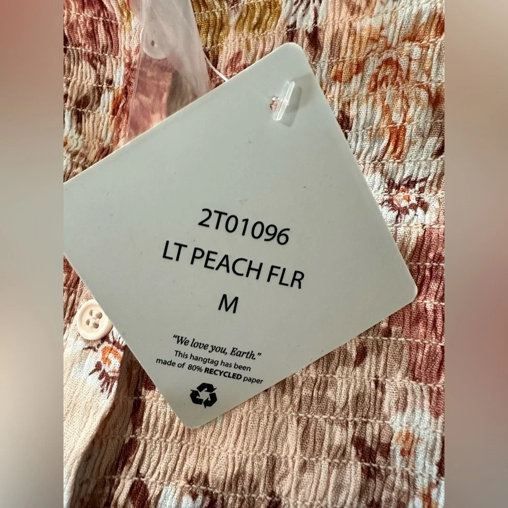 Hippie Rose Pink Floral Crop Top Size Medium - Picture 3 of 6